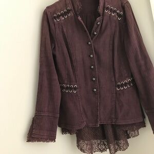Burgundy Steam Punk Waistcoat Ladies Medium Free People